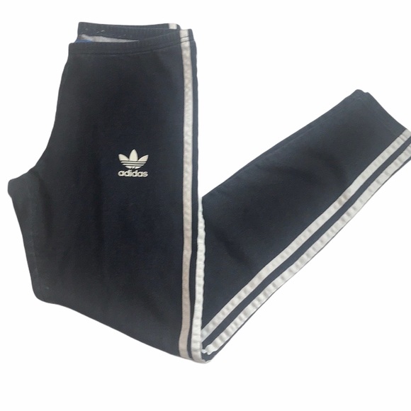 adidas Pants - Adidas Denim 3 Stripe Navy Blue Leggings